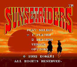 Sunset Riders Title Screen